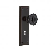 Nostalgic Warehouse 726855 - Nostalgic Warehouse New York Plate with Keyhole Passage Crystal Black Glass Door Knob in Timeless