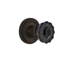 Nostalgic Warehouse 726958 - Nostalgic Warehouse Rope Rosette Single Dummy Crystal Black Glass Door Knob in Oil-Rubbed Bronze