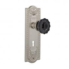 Nostalgic Warehouse 727001 - Nostalgic Warehouse Meadows Plate with Keyhole Single Dummy Crystal Black Glass Door Knob in Satin