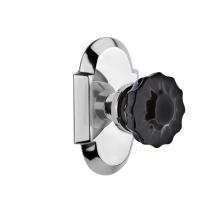 Nostalgic Warehouse 727042 - Nostalgic Warehouse Cottage Plate Double Dummy Crystal Black Glass Door Knob in Bright Chrome
