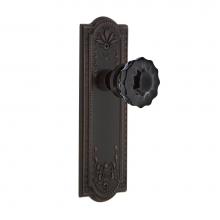 Nostalgic Warehouse 727072 - Nostalgic Warehouse Meadows Plate Double Dummy Crystal Black Glass Door Knob in Timeless Bronze