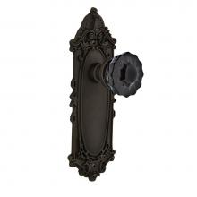 Nostalgic Warehouse 727332 - Nostalgic Warehouse Victorian Plate Privacy Crystal Black Glass Door Knob in Oil-Rubbed Bronze