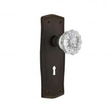 Nostalgic Warehouse 704474 - Nostalgic Warehouse Prairie Plate with Keyhole Double Dummy Crystal Glass Door Knob in Oil-Rubbed