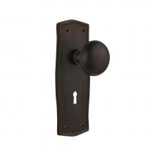 Nostalgic Warehouse 704458 - Nostalgic Warehouse Prairie Plate with Keyhole Double Dummy New York Door Knob in Oil-Rubbed Bronz