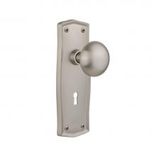 Nostalgic Warehouse 704461 - Nostalgic Warehouse Prairie Plate with Keyhole Single Dummy New York Door Knob in Satin Nickel