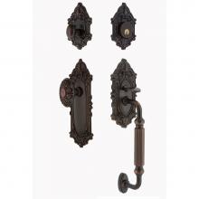 Nostalgic Warehouse 719380 - Nostalgic Warehouse Victorian Plate F Grip Entry Set Victorian Knob in Timeless Bronze