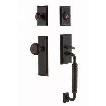 Nostalgic Warehouse 719383 - Nostalgic Warehouse New York Plate C Grip Entry Set New York Knob in Timeless Bronze