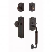 Nostalgic Warehouse 719384 - Nostalgic Warehouse Meadows Plate C Grip Entry Set Meadows Knob in Timeless Bronze