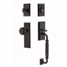 Nostalgic Warehouse 719392 - Nostalgic Warehouse New York Plate F Grip Entry Set New York Knob in Timeless Bronze