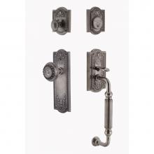 Nostalgic Warehouse 719456 - Nostalgic Warehouse Meadows Plate F Grip Entry Set Meadows Knob in Antique Pewter