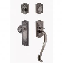 Nostalgic Warehouse 719461 - Nostalgic Warehouse Meadows Plate S Grip Entry Set Meadows Knob in Antique Pewter