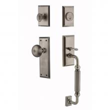 Nostalgic Warehouse 719467 - Nostalgic Warehouse New York Plate F Grip Entry Set New York Knob in Antique Pewter
