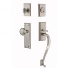 Nostalgic Warehouse 719547 - Nostalgic Warehouse New York Plate S Grip Entry Set New York Knob in Satin Nickel