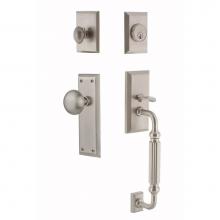 Nostalgic Warehouse 719553 - Nostalgic Warehouse New York Plate F Grip Entry Set New York Knob in Satin Nickel