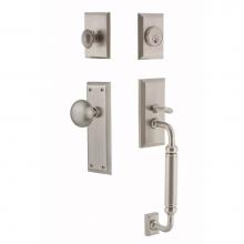 Nostalgic Warehouse 719555 - Nostalgic Warehouse New York Plate C Grip Entry Set New York Knob in Satin Nickel