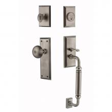 Nostalgic Warehouse 727584 - Nostalgic Warehouse New York Plate C Grip Entry Set New York Knob in Antique Pewter