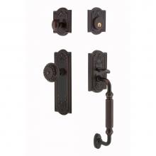 Nostalgic Warehouse 727728 - Nostalgic Warehouse Meadows Plate F Grip Entry Set Meadows Knob in Timeless Bronze