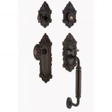 Nostalgic Warehouse 727734 - Nostalgic Warehouse Victorian Plate C Grip Entry Set Victorian Knob in Timeless Bronze