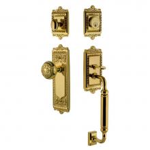 Nostalgic Warehouse 727757 - Nostalgic Warehouse Egg and Dart Plate C Grip Entry Set Egg and Dart Knob in Lifetime Brass