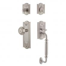 Nostalgic Warehouse 727793 - Nostalgic Warehouse Meadows Plate F Grip Entry Set Meadows Knob in Satin Nickel