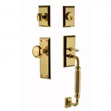 Nostalgic Warehouse 727816 - Nostalgic Warehouse New York Plate F Grip Entry Set New York Knob in Lifetime Brass