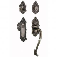 Nostalgic Warehouse 733411 - Nostalgic Warehouse Victorian Plate S Grip Entry Set Victorian Knob in Antique Pewter