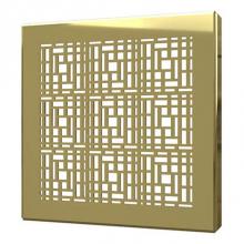 Quick Drain DECO05-PG - Square Drain Cover 5In Deco Polished G