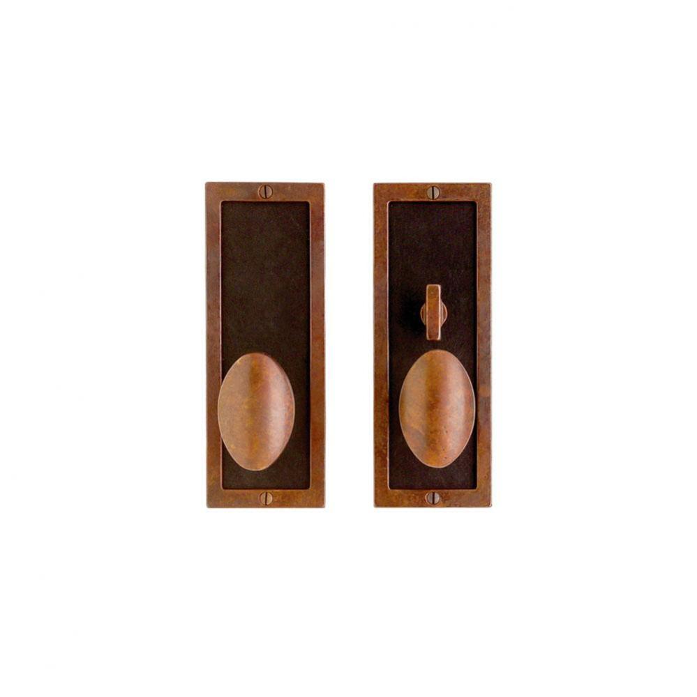 Designer Escutcheon Patio Deadbolt Set