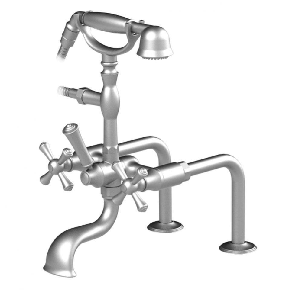 Deck Mount Tub Filler With Hand Held Shower