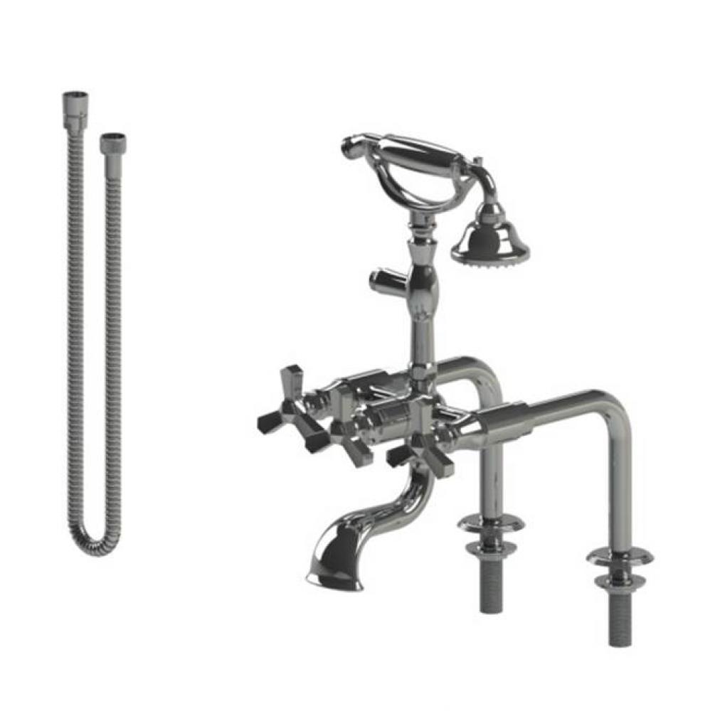 Deck Mount Tub Filler With Hand Held Shower