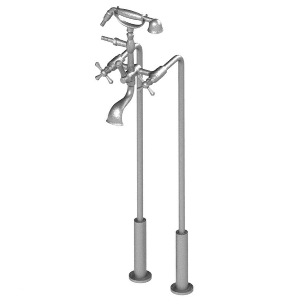 Floor Mount Tub Filler With Hand Held Shower