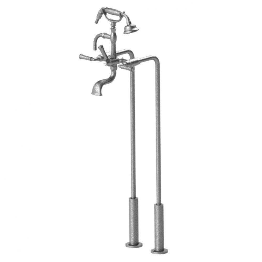 Floor Mount Tub Filler With Hand Held Shower