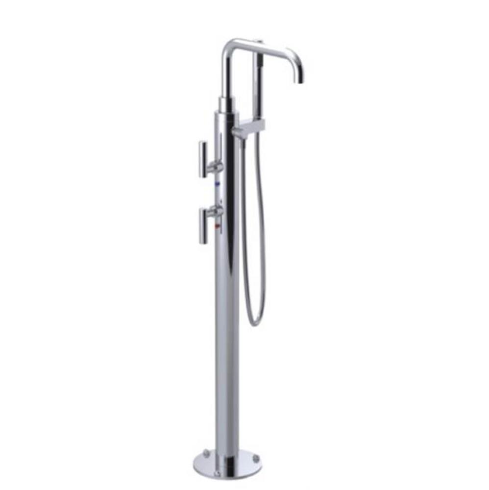 Floor Mount Tub Filler with Hand Held Shower