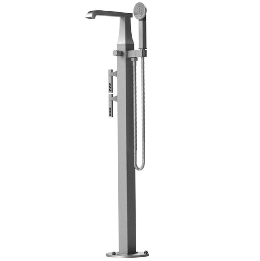 Floor Mount Tub Filler With Hand Held Shower