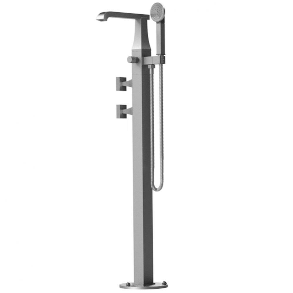 Floor Mount Tub Filler With Hand Held Shower