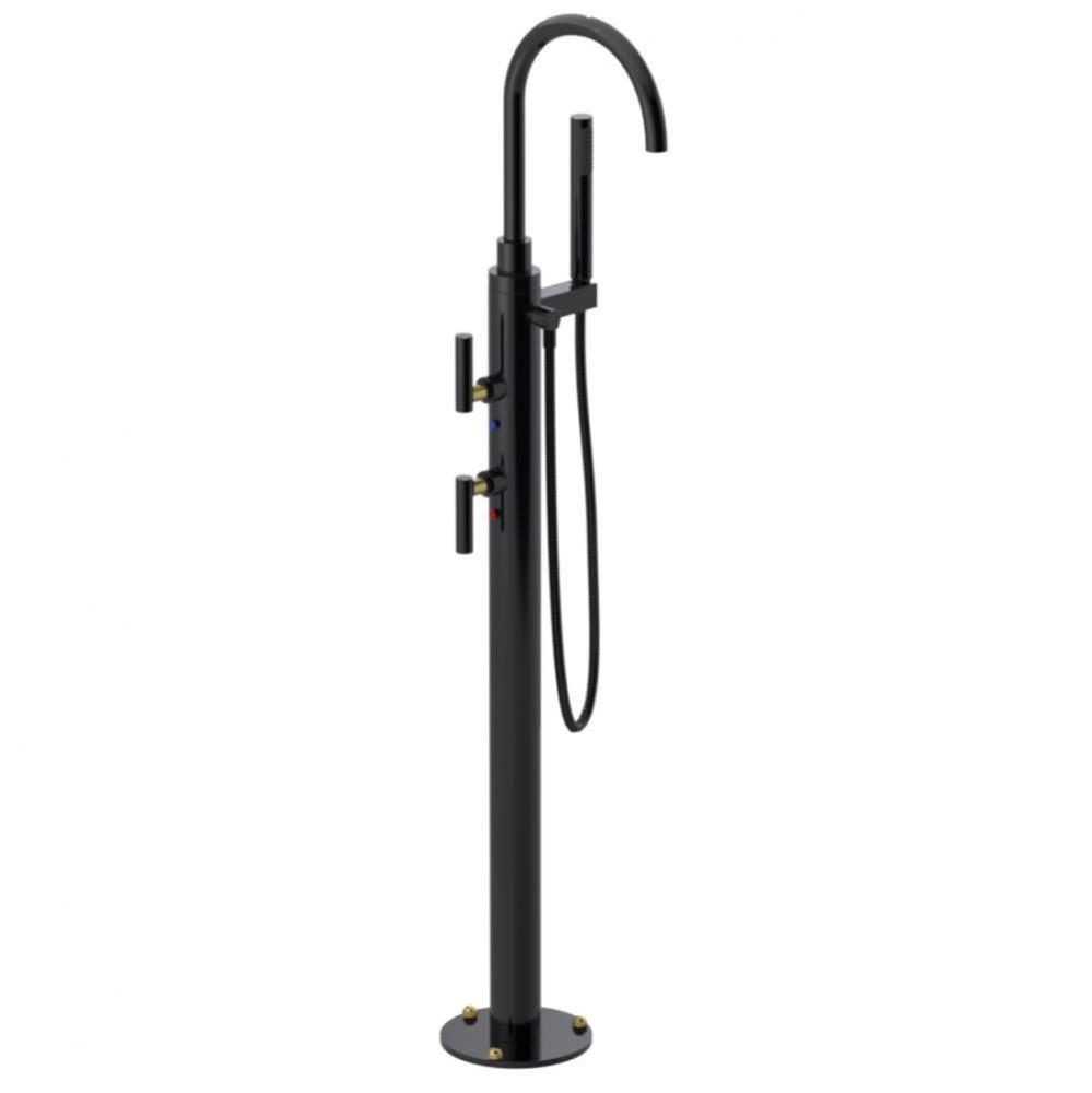 Floor Mount Tub Filler with Hand Held Shower with La Salle Spout