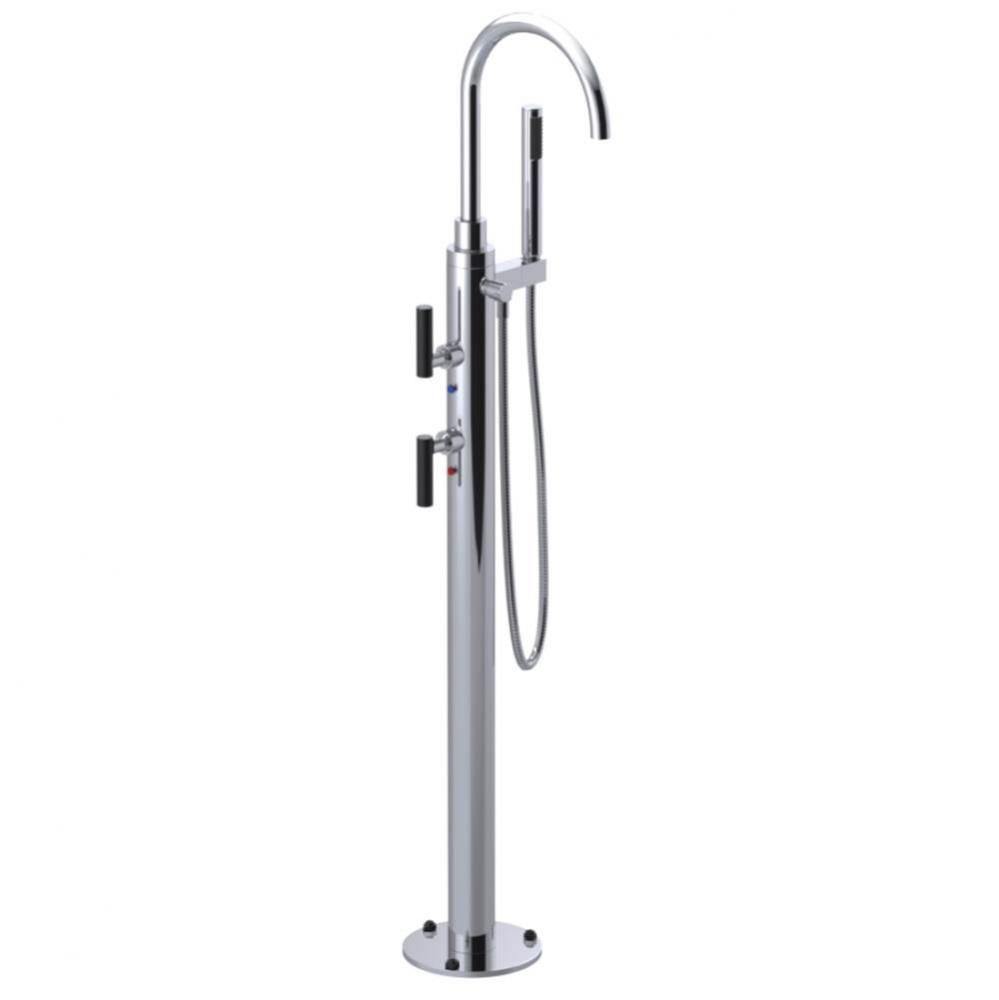 Floor Mount Tub Filler with Hand Held Shower with La Salle Spout