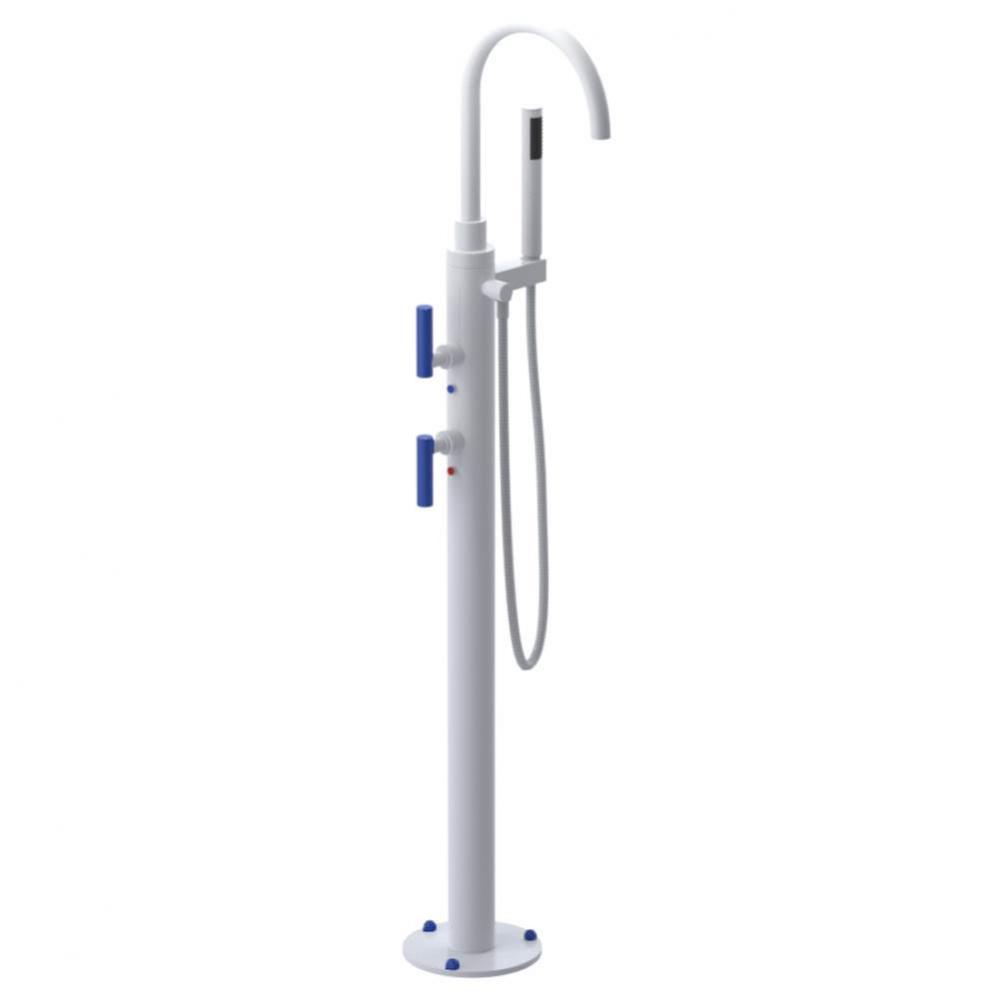 Floor Mount Tub Filler with Hand Held Shower with La Salle Spout