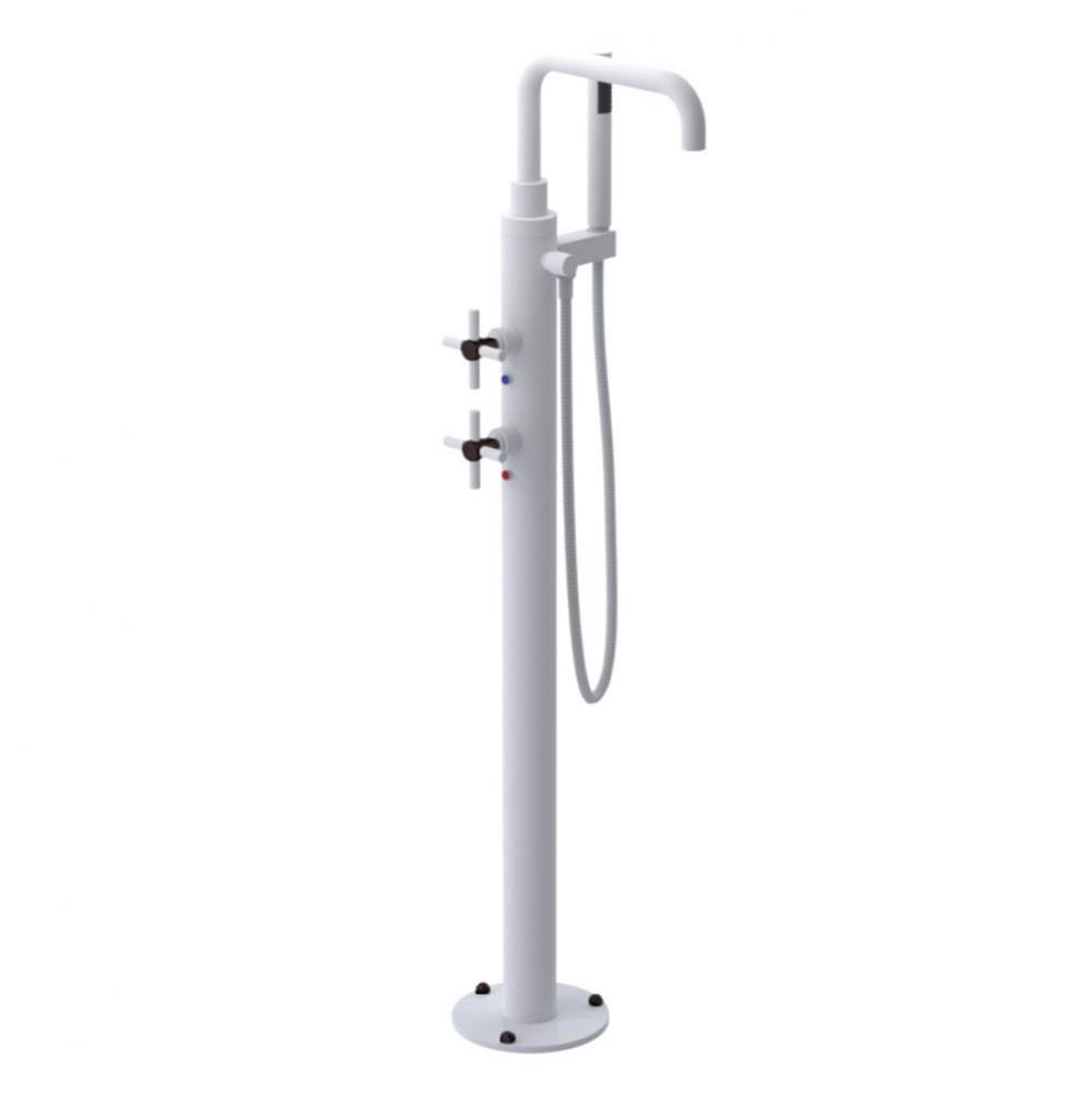 Floor Mount Tub Filler With Hand Held Shower