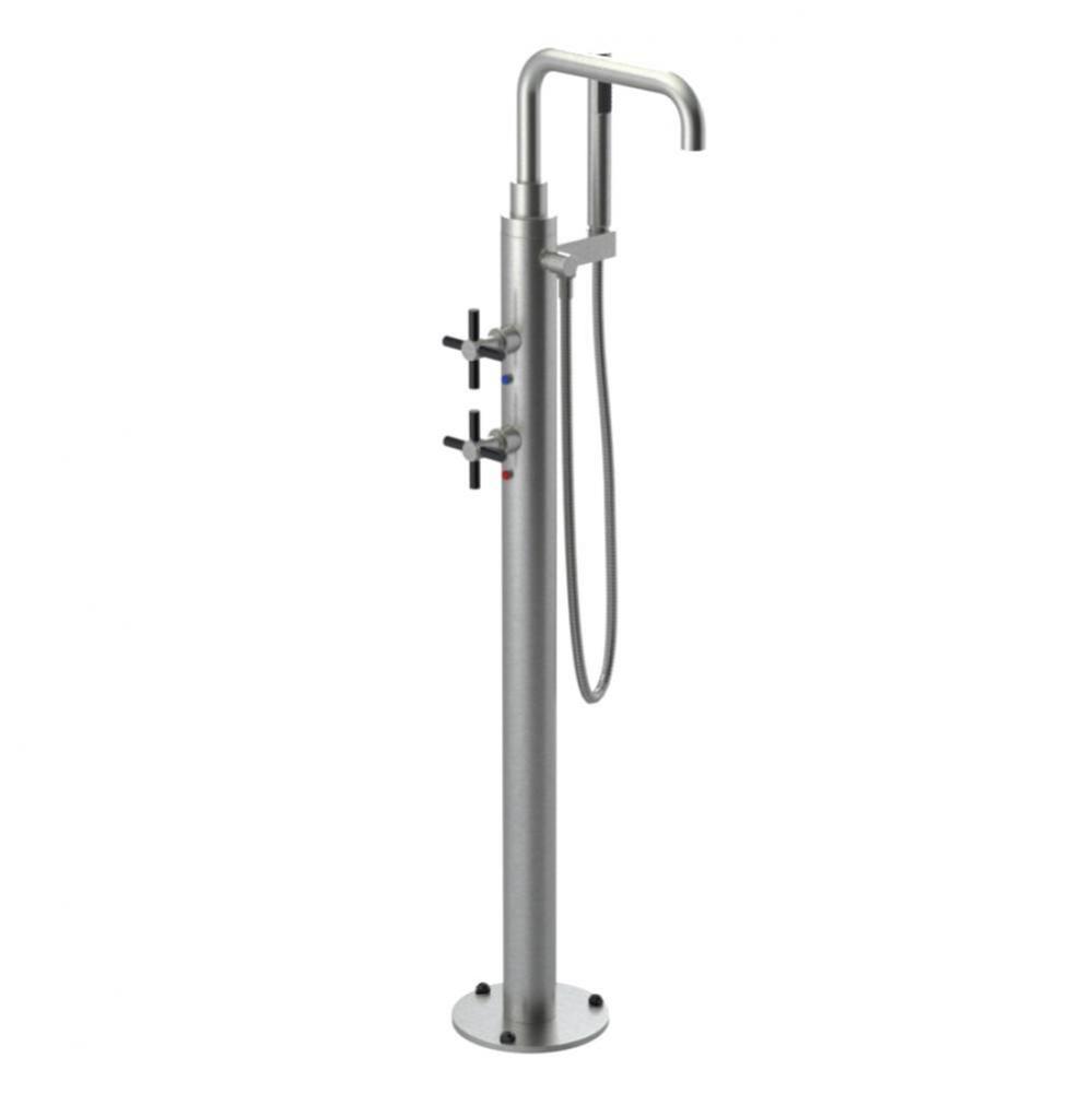 Floor Mount Tub Filler With Hand Held Shower