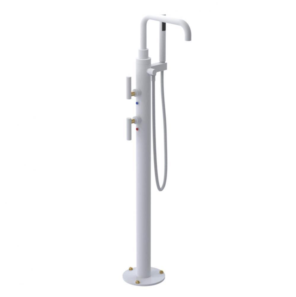 Floor Mount Tub Filler with Hand Held Shower