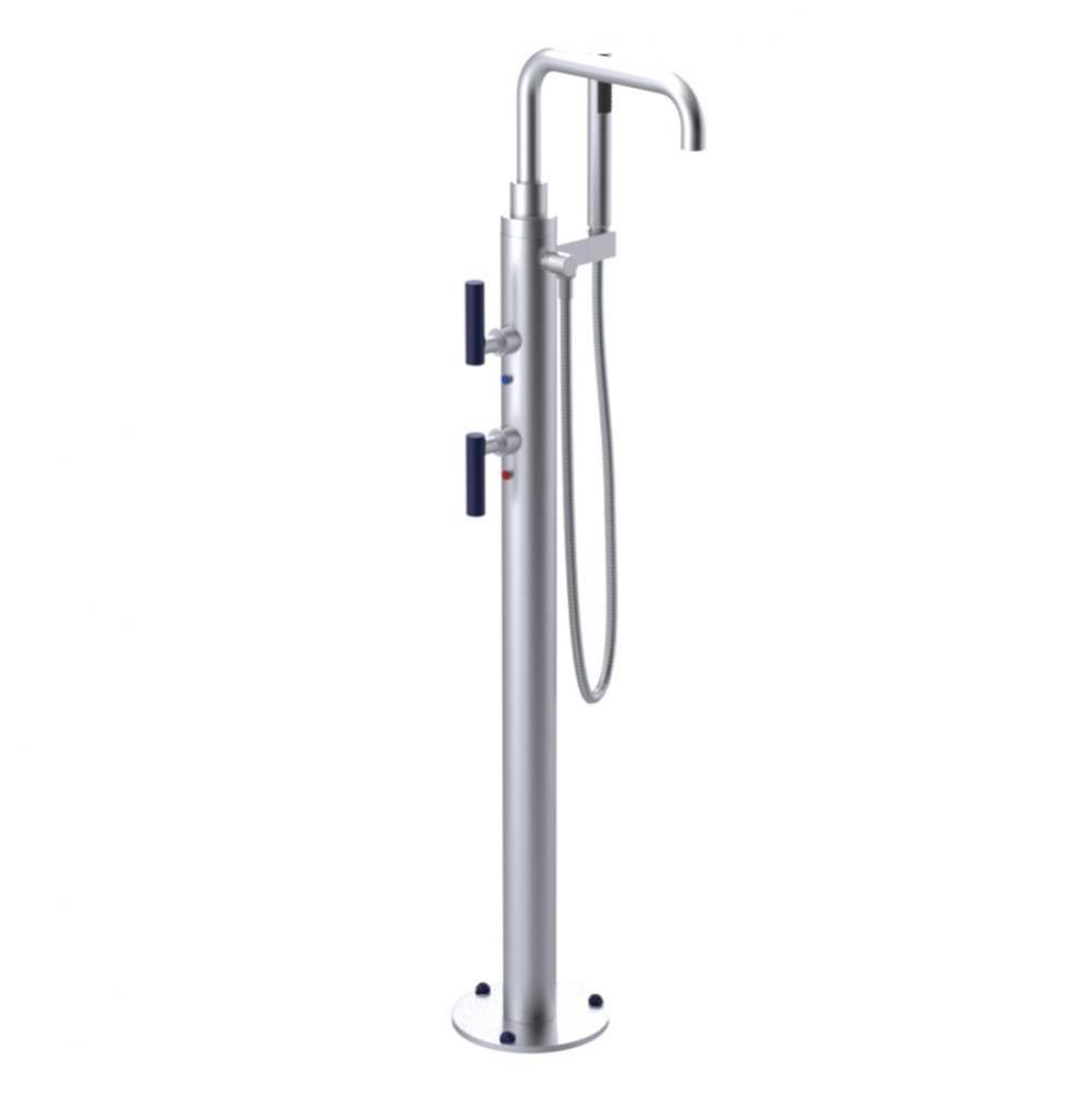 Floor Mount Tub Filler with Hand Held Shower