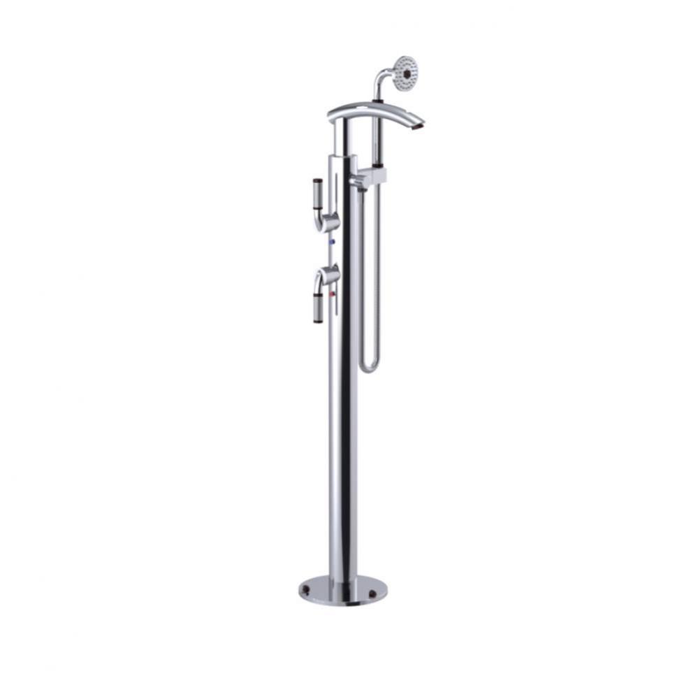 Floor Mount Tub Filler with Hand Held Shower