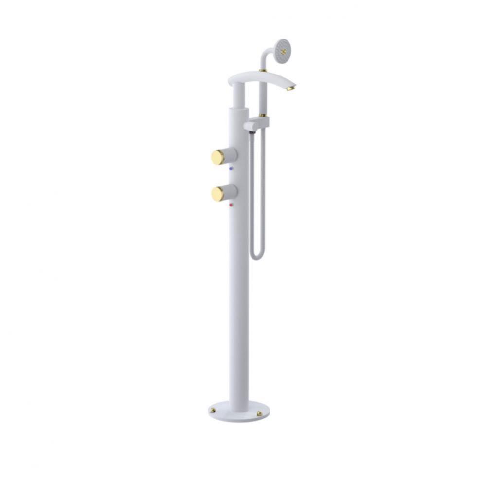 Floor Mount Tub Filler With Hand Held Shower