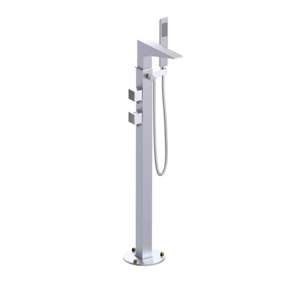 Floor Mount Tub Filler With Hand Held Shower