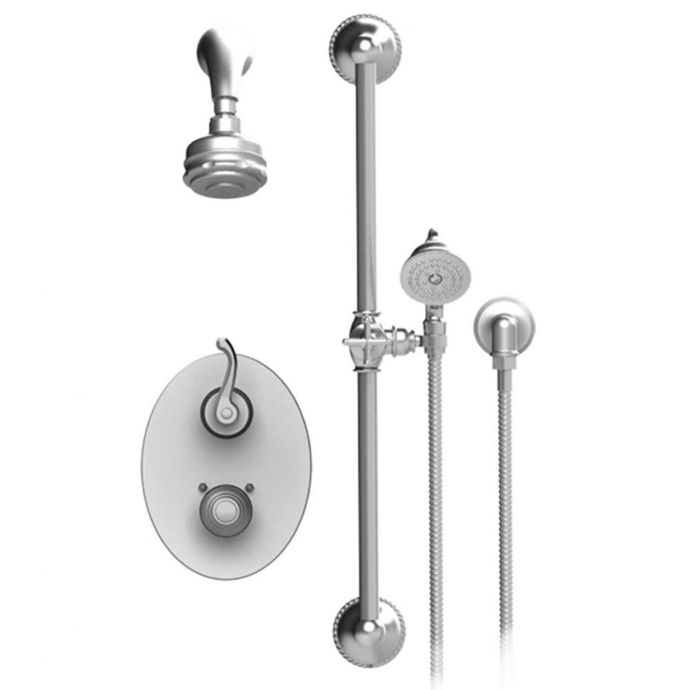 Temperature Control Shower With Two Way Diverter & Shut-Off, Hand Held Shower, Bar, Integral S