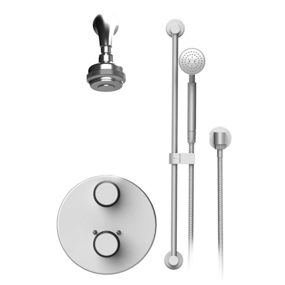 Temperature Control Shower With Two Way Diverter & Shut-Off, Hand Held Shower, Bar, Integral S