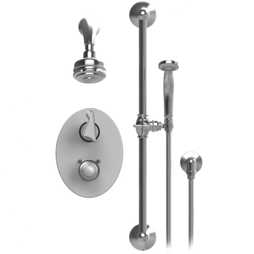 Temperature Control Shower With Two Way Diverter & Shut-Off, Hand Held Shower, Bar, Integral S