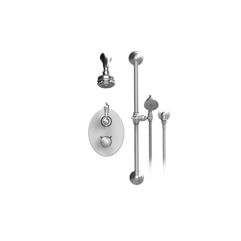 Temperature Control Shower With Two Way Diverter & Shut-Off, Hand Held Shower, Bar, Integral S