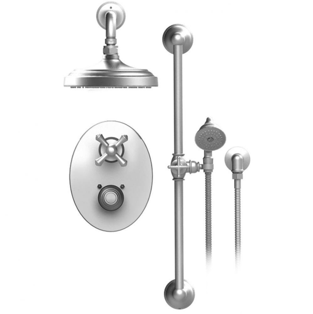 Temperature Control Shower With Two Way Diverter & Shut-Off, Hand Held Shower, Bar, Integral S